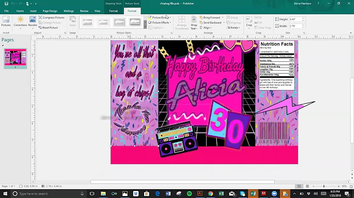 90s Style Chip Bag DIY Design Microsoft Publisher Word Mockup PowerPoint - NO Photoshop