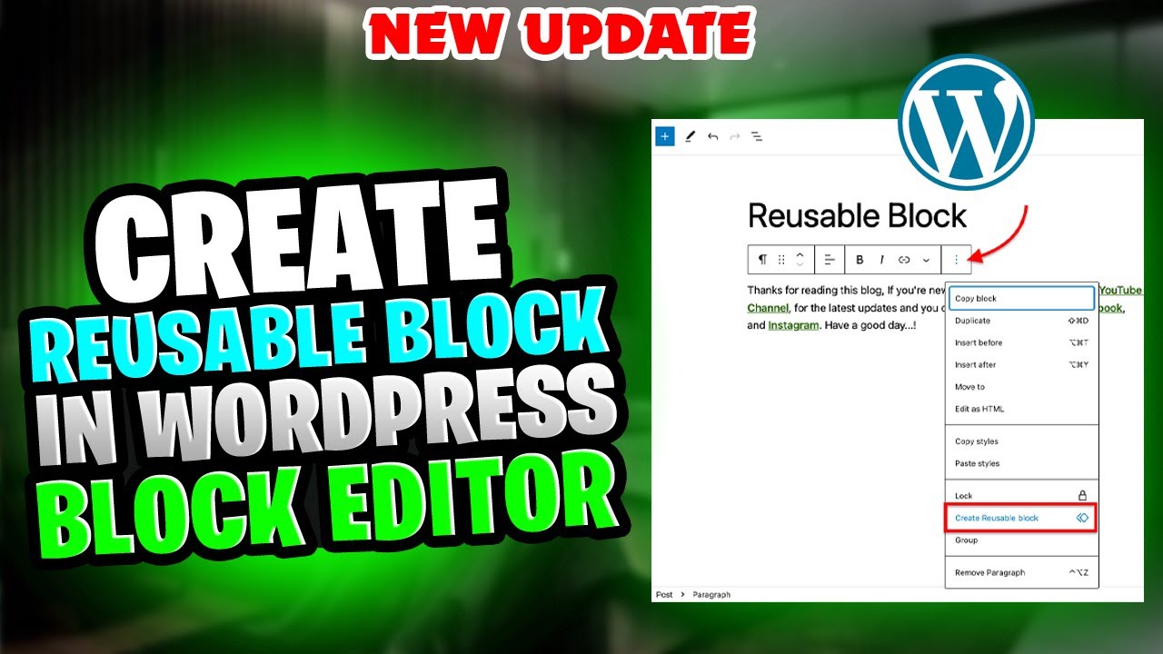 How to Create a Reusable Block in WordPress Block Editor - Full Guide ...