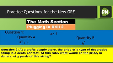 GRE Math Practice: Plugging In | Comparing Exponents and Calculating String Cost