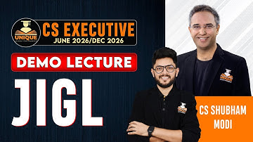 JIGL CS EXECUTIVE | DEMO LECTURE 2 | JUNE 2026 / DEC 2026 | CS SHUBHAM MODI