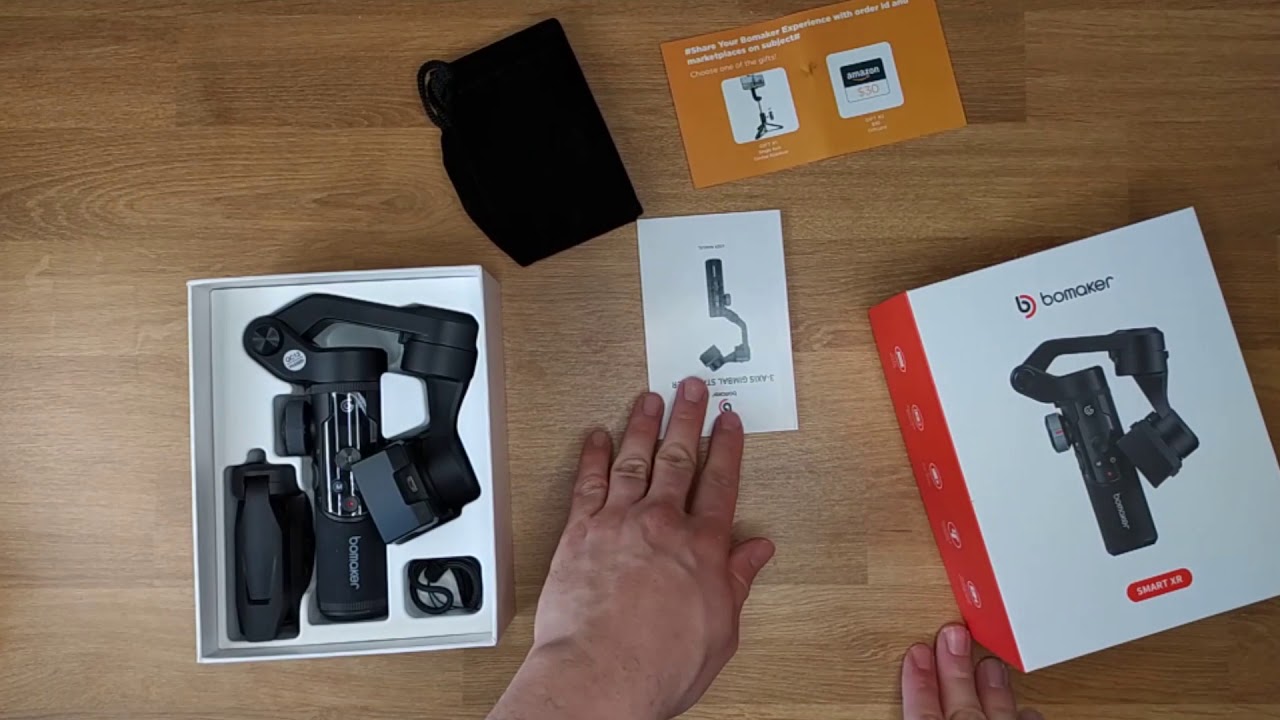 Stabilisateur Smartphone Bomaker Gimbal 3 Axes Noir - Pliable Avec étui - Ouvert Jamais Utilisé