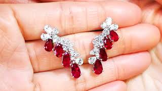 No Oil Bixbite Red Beryl Earrings at 3.66 carats by Kat Florence KF09303_2