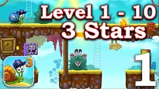 Snail Bob 3 Gameplay Walkthrough Level 1 - Level 10 3 Stars (Android, iOS) - Part 1 screenshot 5