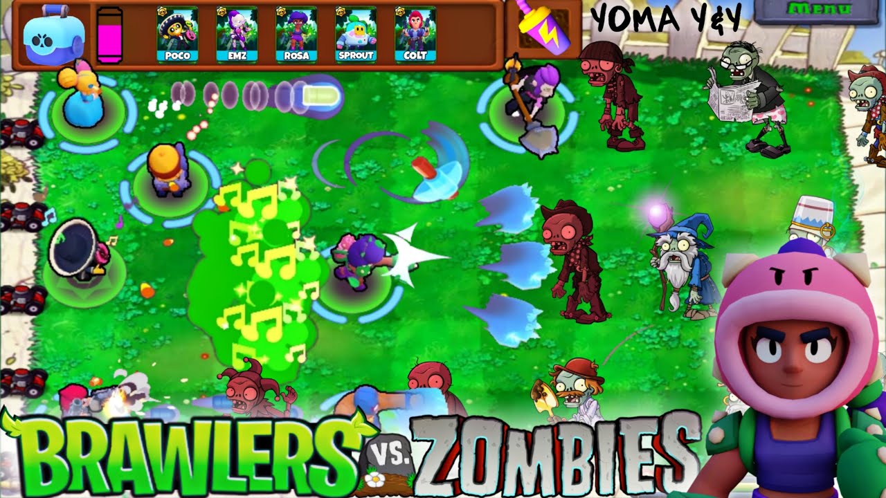 Brawlers Vs Zombies Brawl Stars Plants Vs Zombies Version Yoma Y Y Youtube - plantas vs zombies brawl stars