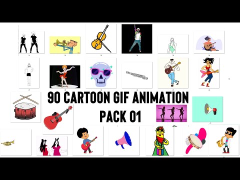 90 Cartoon Gif Animation Free Download Pack - 01 - RG VJ LOOP
