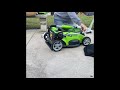 Trying out the Greenworks G-MAX 16” battery operated mower. (Part 1)