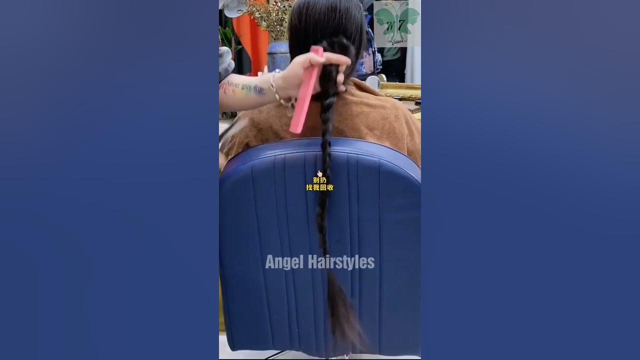 long hair braid cut off - YouTube