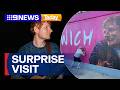 Pop star Ed Sheeran visits the Australian Ipswich | 9 News Australia