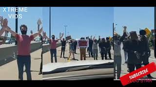 Crazy protesters get ran off the road