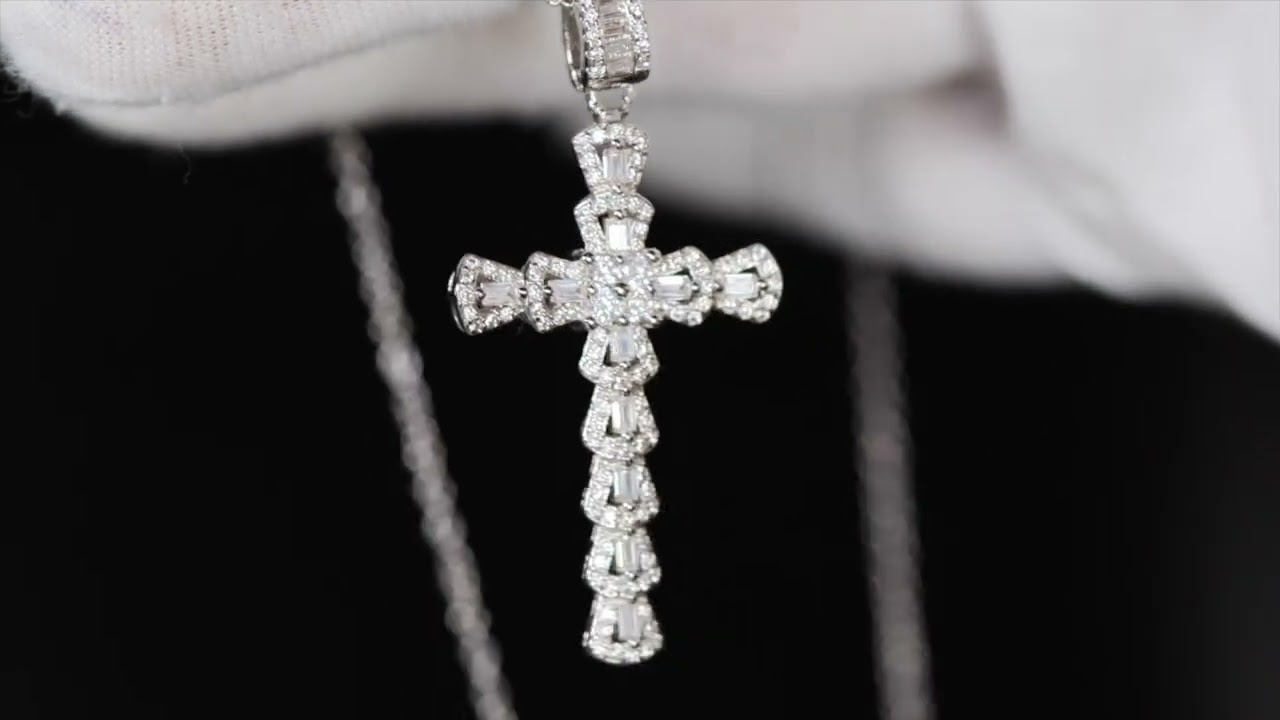 Womens diamond cross, diamond cross pendant, womens cross pendant
