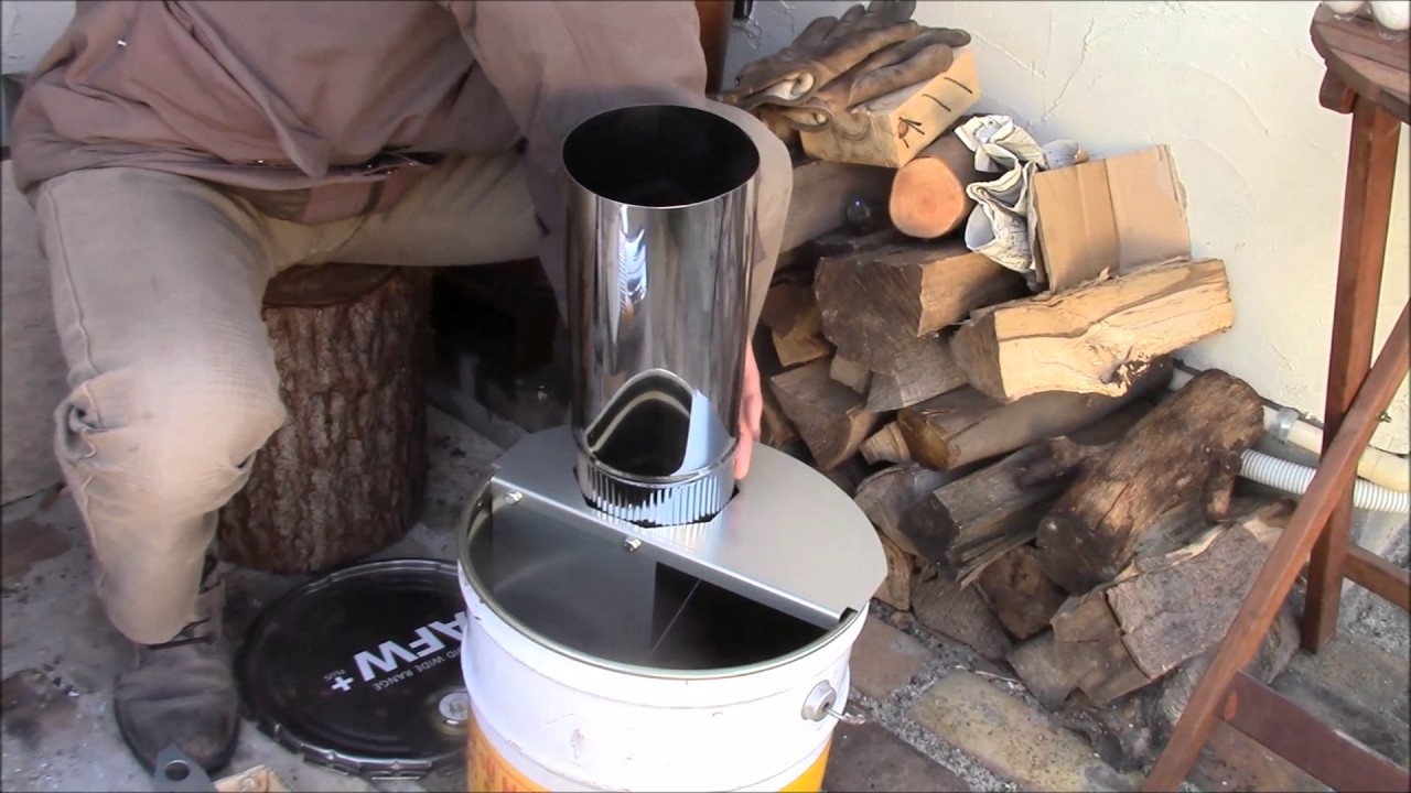 ペール缶でロケットストーブ 焚き火缶 の組み立て方 ロケットストーブ トーキョー Youtube