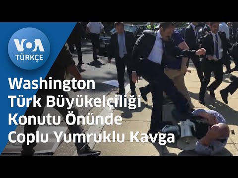 Washington Türk Büyükelçiliği Konutu Önünde Coplu Yumruklu Kavga