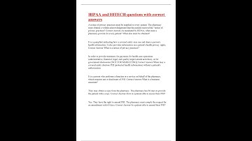 HIPAA and HITECH questions with correct answers