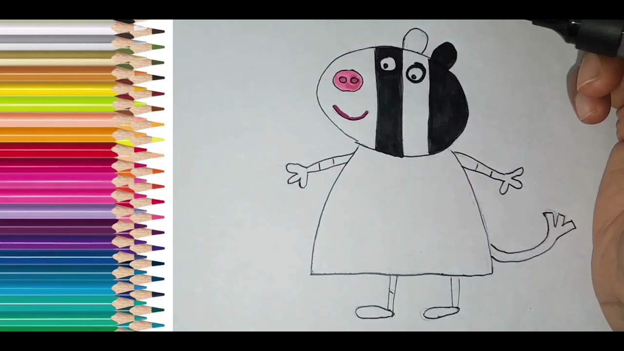 How to draw Zoe Zebra easy for kids 