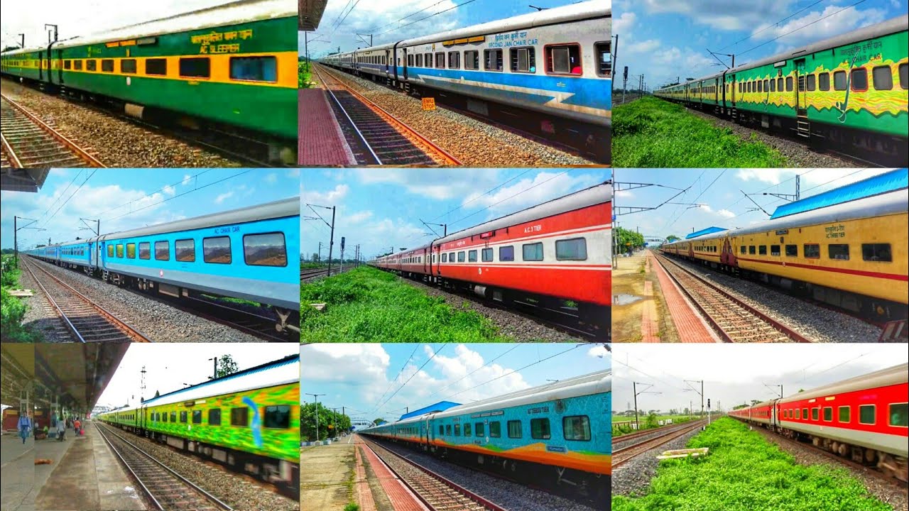 All Types Of Colourful Trains In Indian Railways RAJDHANI DURONTO