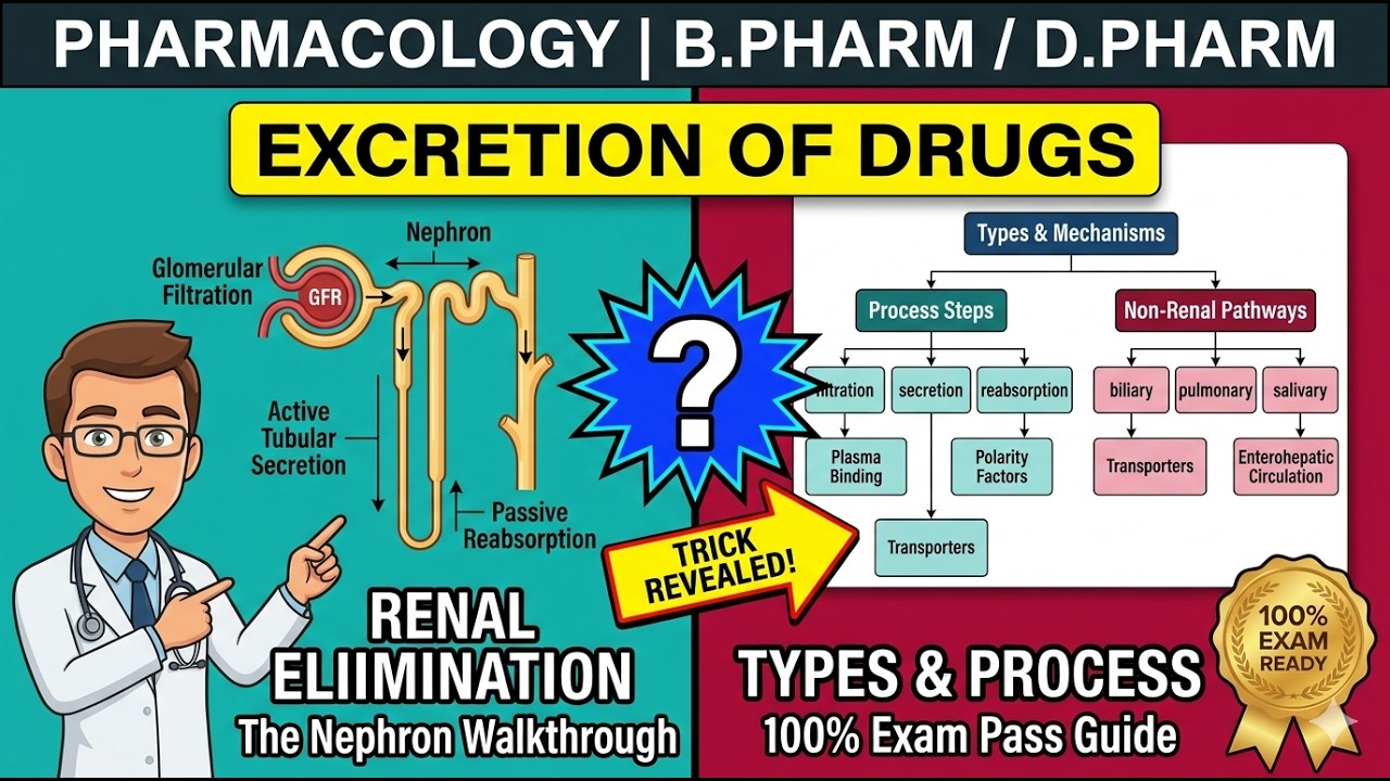 Excretion of Drugs Pharmacology | Renal & Non-Renal Pathways | Lecture ...