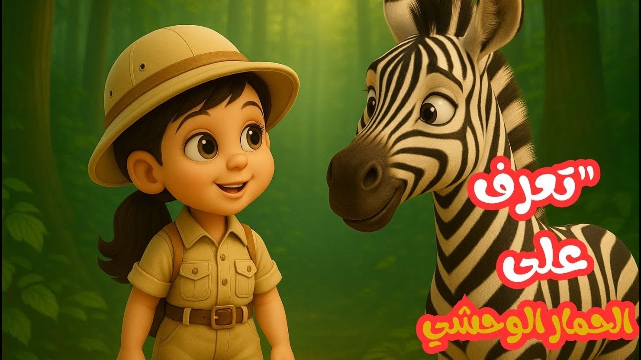 تعلم أسماء الحيوانات للأطفال | معلومات للأطفال عن الحمار الوحشي 🦓 | ليه لونه أبيض وأسود؟"