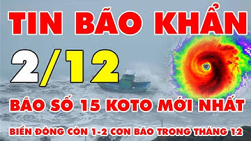 🆘 TIN BÃO KHẨN 2/12: Diễn biến mới nhất bão số 15 Koto, Biển Đông còn 1-2 cơn bão trong tháng 12