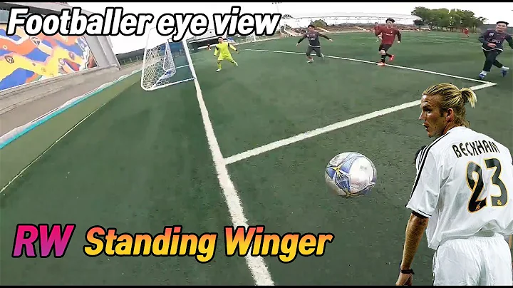Footballer Standing winger eye view RW