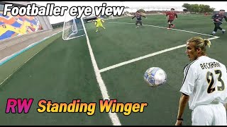 Footballer Standing winger eye view RW