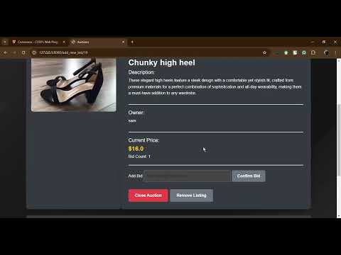 CS50's Web Programming with JavaScript and Python | Project 2 | Commerce