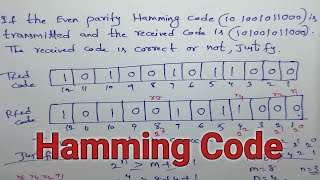 Hamming Code problem//in Telugu//Analog and Digital communication systems//diploma//pls subscribe
