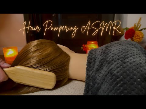 ASMR Whispered Hair Pampering for Sleep | Hair Brushing, Light Scalp Scratches & Crystal Jade Comb