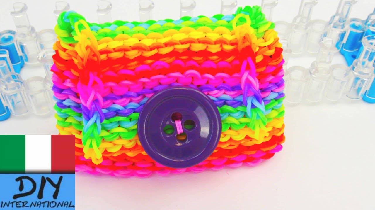 Rainbow Loom Wallet / Loom Bands portafoglio con Rainbow Loom Tutorial | italiano