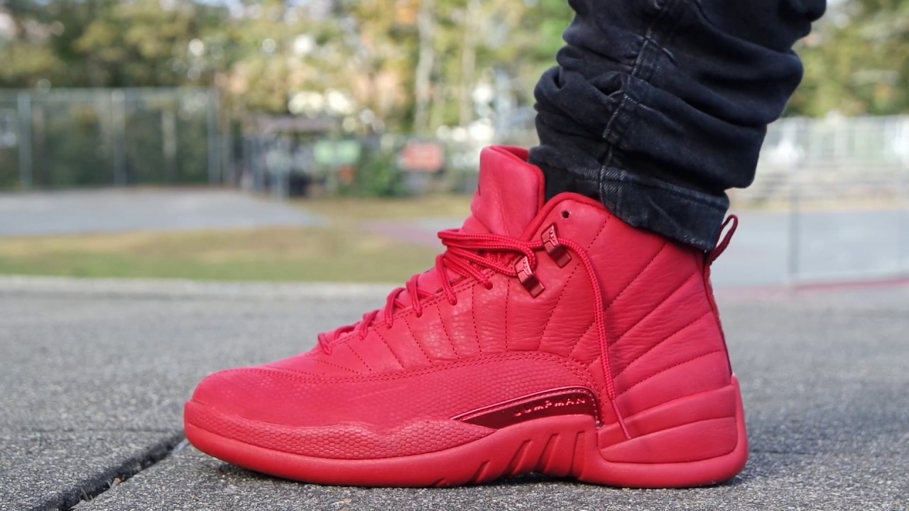 gym red 12s on feet