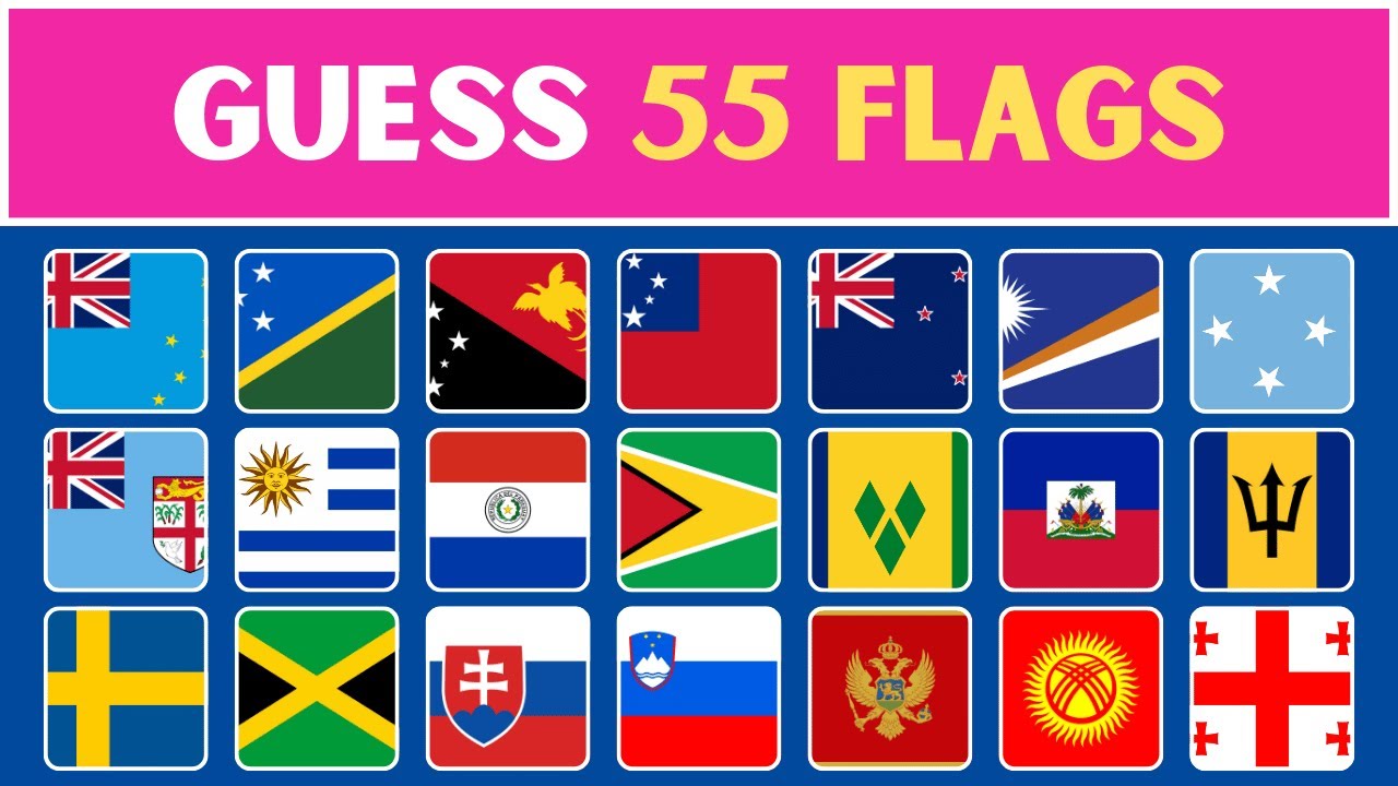 Guess the 55 Country Flags of the World 🚩Quiz 4 || #viralvideo #youtube ...