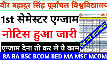 Vbspu नोटिस|Vbspu Exam Date 2025|Vbspu Time Table 2025|Vbspu Samarth Portal Examination Form 2025