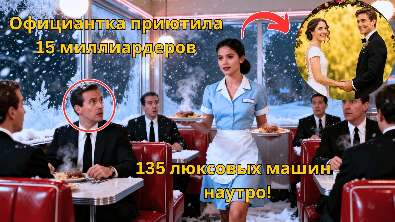 Официантка приютила 15 миллиардеров в пургу | Наутро у её кафе 135 люксовых машин