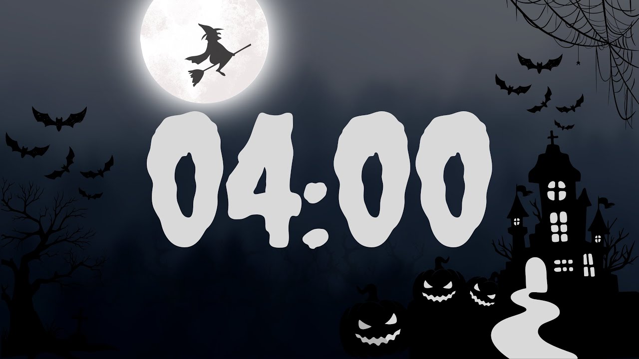 4 Minute Halloween Timer 🎃 | Spooky Sounds & Alarm - YouTube