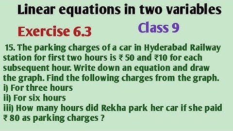 Linear equations in two variables class 9 Exercise 6.3 15th problem/ Linear equations graphs class 9