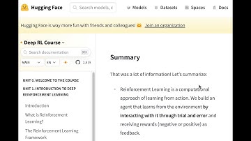 Hugging Face Deep RL Course Unit 1.6 (read through)