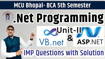 BCA 5th Sem .NET Programming Unit-1 | VB.NET Language & Windows Forms IMP Questions (Hindi)