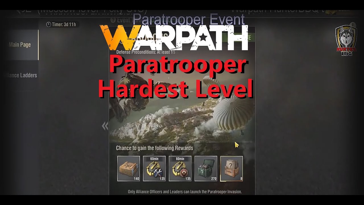 Warpath - v3.01 Paratrooper Event Hardest Level (Event Guide) - YouTube