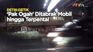 Video Tragis 'Pak Ogah' Diseruduk Mobil hingga Terlempar sampai Nyangkut