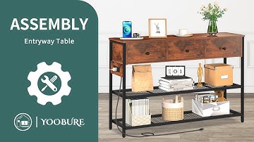 🛠️Yoobure 47" Entryway Table with Drawers and Outlets Assembly Video
