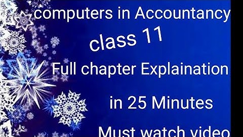 Computers in Accounting / Class 11 / complete Explaination in one shot