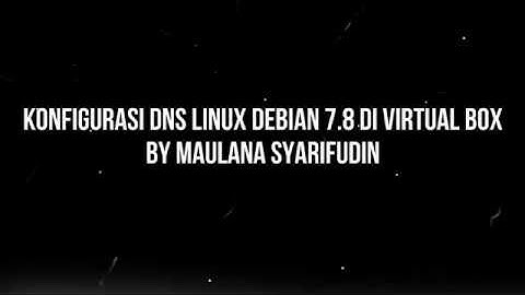 Konfigurasi DNS Debian 7.8 Di Virtualbox