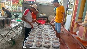 TOÀN CẢNH LÀM CỖ ĐÁM CƯỚI QUÊ HƯƠNG THÁI BÌNH PHẦN2 lòng lợn tiết canh