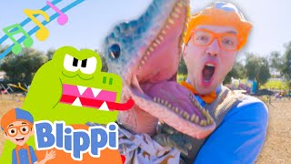 Dinosaur Song!! | Brand New BLIPPI T-Rex song | Educational Songs For Kids