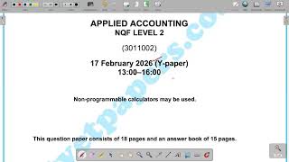 NCV LEVEL 2 APPLIED ACCOUNTING ACCOUNTING EQUATION