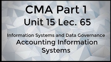 CMA Part 1 Unit 15 Lec. 65 Technology and Analytics - Accounting Information Systems