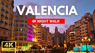 4K VALENCIA Nightlife 🇪🇸 Old Town Night Walking Tour | Summer 2023 | Spain