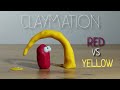 Claymation. RED VS YELLOW. Stopmotion Shortfilm