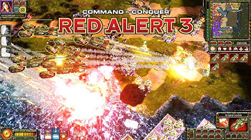 Command and Conquer Red Alert 3 Science MOD Final - Soviet Gameplay 2v2v2 Brutal AI - No Commentary