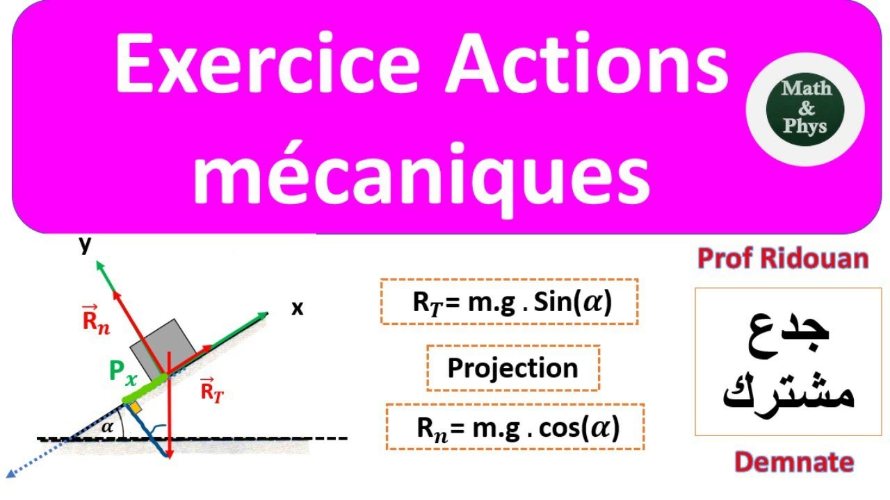 Exercice tres intéressant actions mécaniques tronc Commun projection