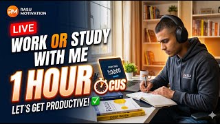 Study / Work With Me LIVE 🔴 1-Hour Deep Focus Challenge | Let's Win the World!